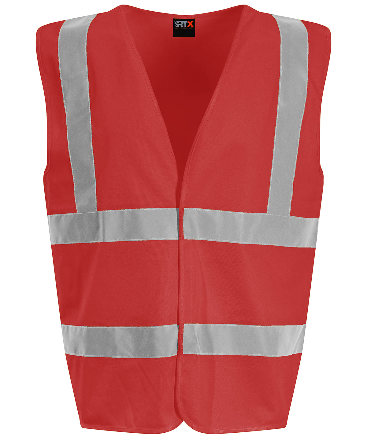 Tryck din logga på Skyddsvästar från ProRTX High Visibility - Anpassa Väst i färgen Ljusröd för företag, föreningar och privatpersoner
