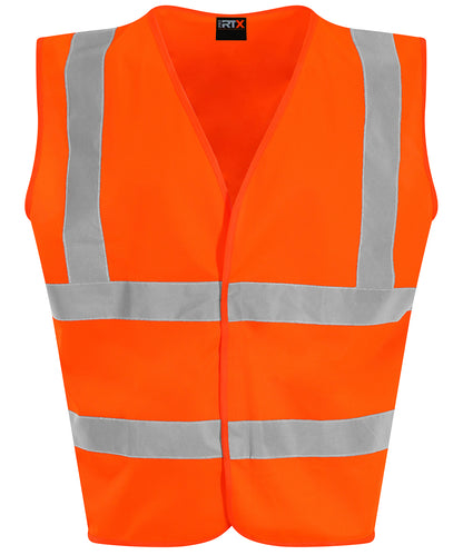 Tryck din logga på Skyddsvästar från ProRTX High Visibility - Anpassa Väst för barn i färgen Neon orange för företag, föreningar och privatpersoner