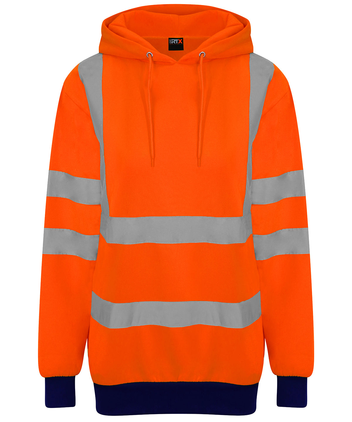 Tryck din logga på Hoodies från ProRTX High Visibility - Anpassa Luvtröja med hög synlighet i färgen Neon orange för företag, föreningar och privatpersoner