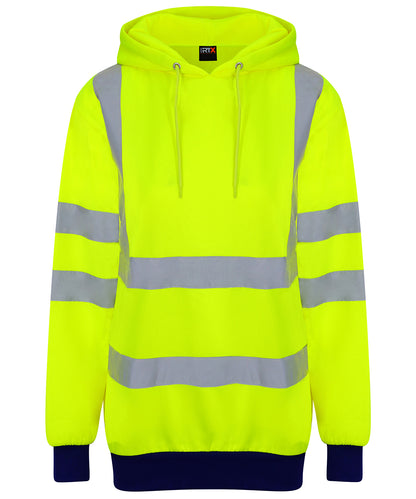 Tryck din logga på Hoodies från ProRTX High Visibility - Anpassa Luvtröja med hög synlighet i färgen Neon gul för företag, föreningar och privatpersoner