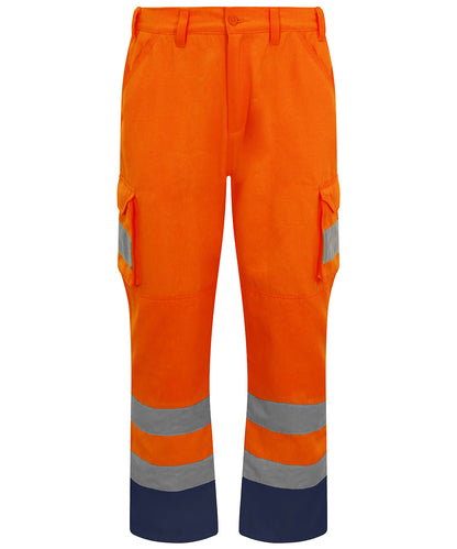 Tryck din logga på Byxor från ProRTX High Visibility - Anpassa Cargobyxor i färgen Neon orange för företag, föreningar och privatpersoner