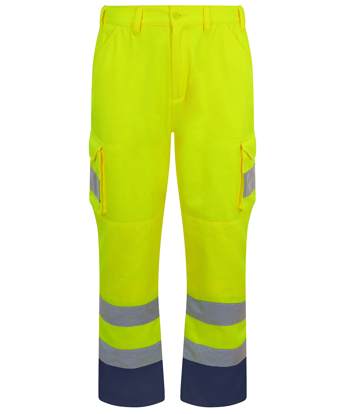 Tryck din logga på Byxor från ProRTX High Visibility - Anpassa Cargobyxor i färgen Neon gul för företag, föreningar och privatpersoner