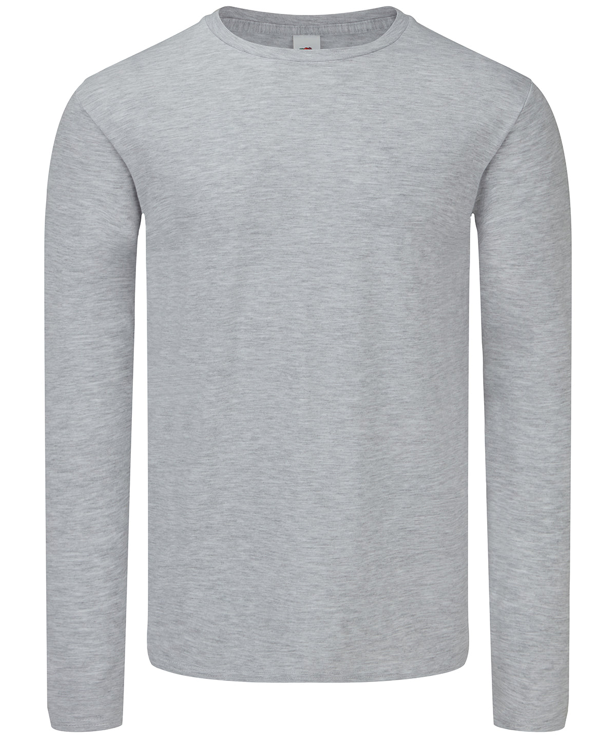 Tryck din logga på T-shirts från Fruit of the Loom - Anpassa Iconic 150 Klassisk Långärmad T-shirt – Unisex i färgen Ljunggrå för företag, föreningar och privatpersoner