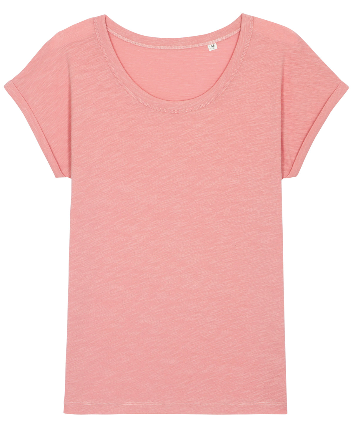 Tryck din logga på T-shirts från Stanley/Stella - Anpassa Stella Rounders Slub T-shirt – Dam i färgen Ljusrosa för företag, föreningar och privatpersoner