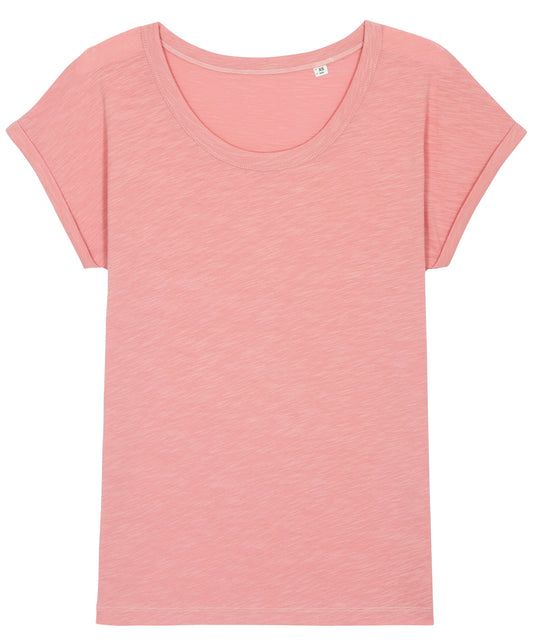 Tryck din logga på T-shirts från Stanley/Stella - Anpassa Stella Rounders Slub T-shirt – Dam i färgen Ljusrosa för företag, föreningar och privatpersoner