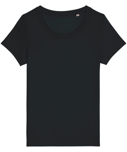 Tryck din logga på T-shirts från Stanley/Stella - Anpassa Stella Jazzer – The Essential T-shirt, Dam i färgen Svart 3XL för företag, föreningar och privatpersoner