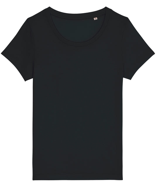 Tryck din logga på T-shirts från Stanley/Stella - Anpassa Stella Jazzer – The Essential T-shirt, Dam i färgen Svart 3XL för företag, föreningar och privatpersoner