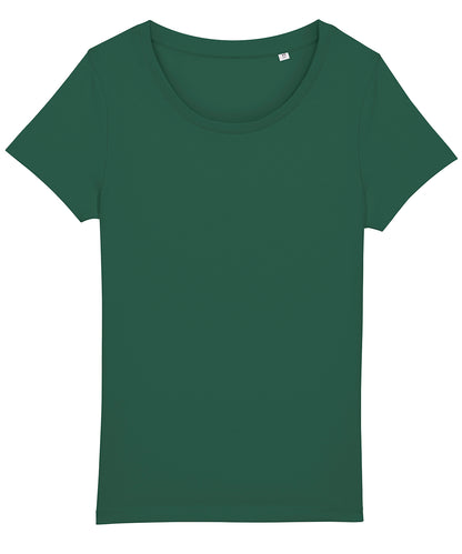 Tryck din logga på T-shirts från Stanley/Stella - Anpassa Stella Jazzer – The Essential T-shirt, Dam i färgen Djup grön för företag, föreningar och privatpersoner