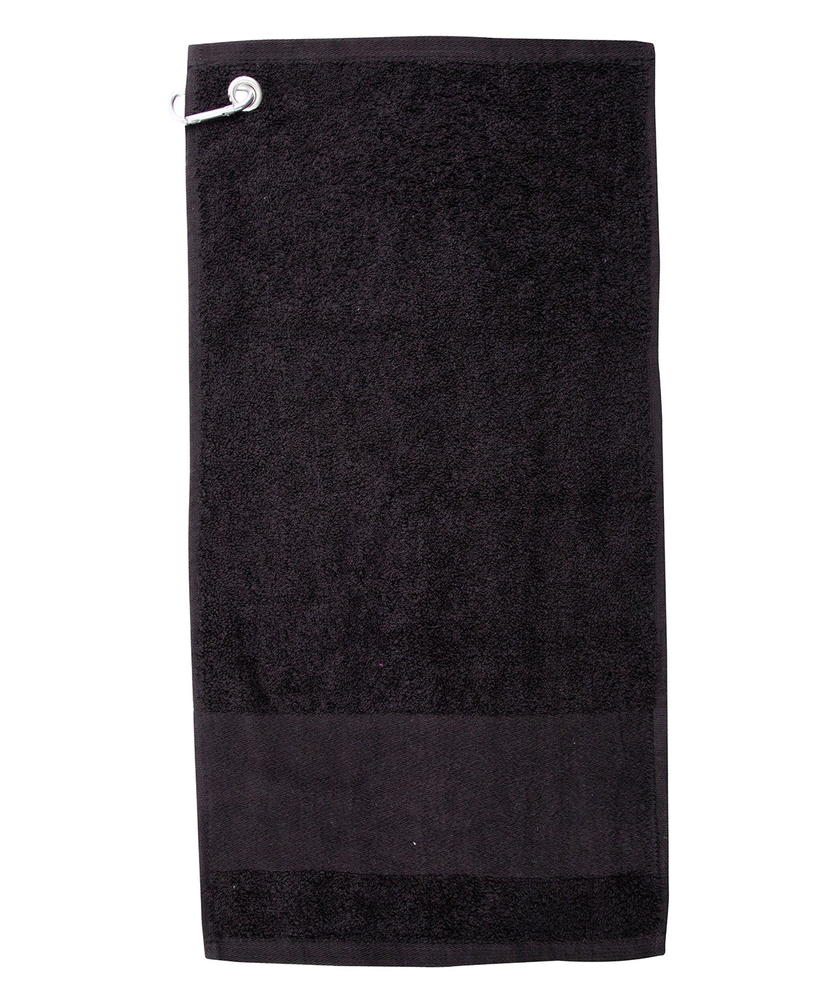 Tryck din logga på Handdukar från Towel City - Anpassa Golfhandduk med tryckbar kant i färgen Svart One Size för företag, föreningar och privatpersoner