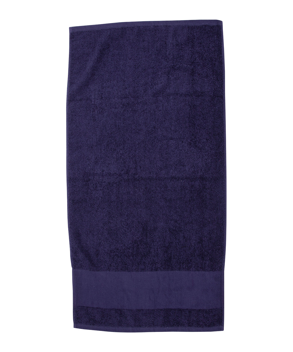 Tryck din logga på Handdukar från Towel City - Anpassa Handduk med tryckbar kant i färgen Marinblå One Size för företag, föreningar och privatpersoner