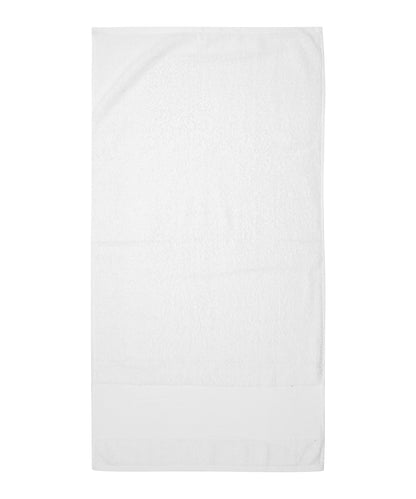 Tryck din logga på Handdukar från Towel City - Anpassa Handduk med tryckbar kant i färgen Vit One Size för företag, föreningar och privatpersoner