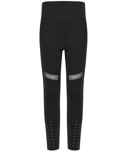 Tryck din logga på Leggings från Tombo - Anpassa Leggings med panel för barn i färgen Svart för företag, föreningar och privatpersoner