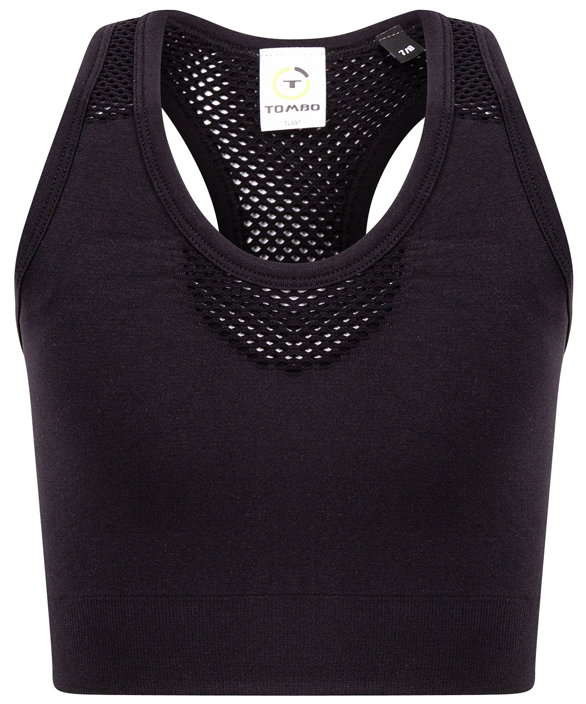 Tryck din logga på Linnen från Tombo - Anpassa Sömlös crop top för barn i färgen Svart för företag, föreningar och privatpersoner
