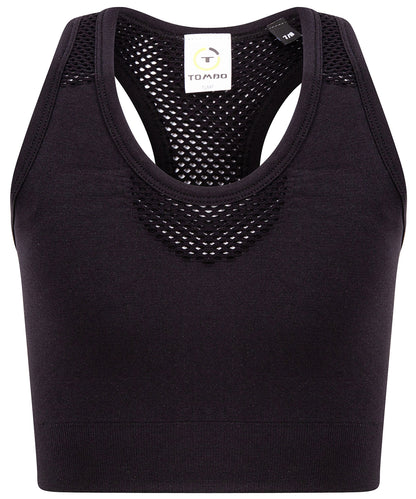 Tryck din logga på Linnen från Tombo - Anpassa Sömlös crop top för barn i färgen Svart för företag, föreningar och privatpersoner