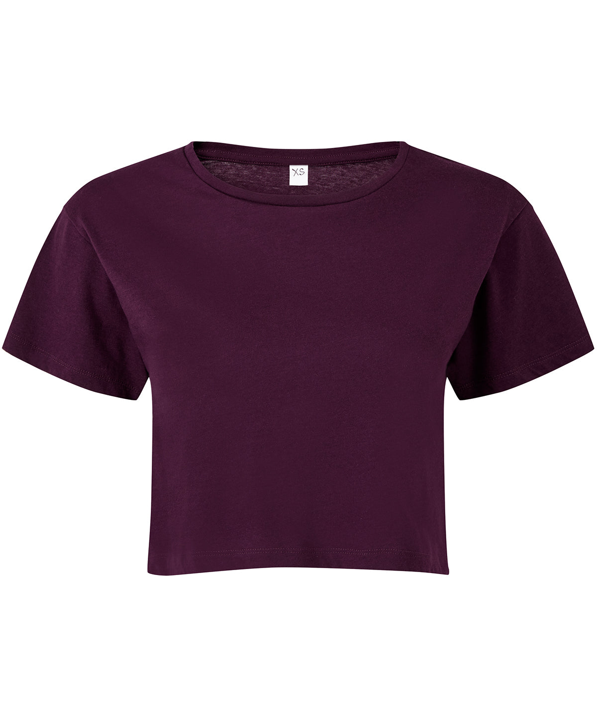 Tryck din logga på T-shirts från TriDri - Anpassa TriDri crop top för damer i färgen Mörk lila för företag, föreningar och privatpersoner