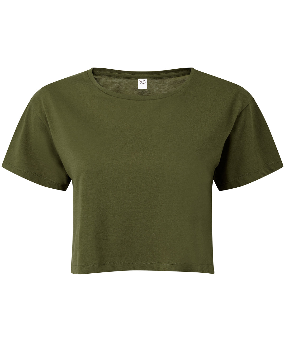 Tryck din logga på T-shirts från TriDri - Anpassa TriDri crop top för damer i färgen Oliv för företag, föreningar och privatpersoner