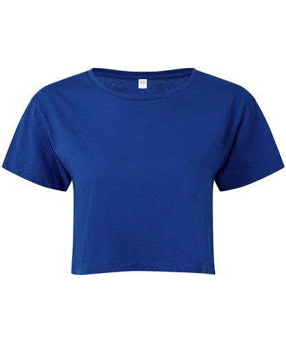 Tryck din logga på T-shirts från TriDri - Anpassa TriDri crop top för damer i färgen Royal för företag, föreningar och privatpersoner