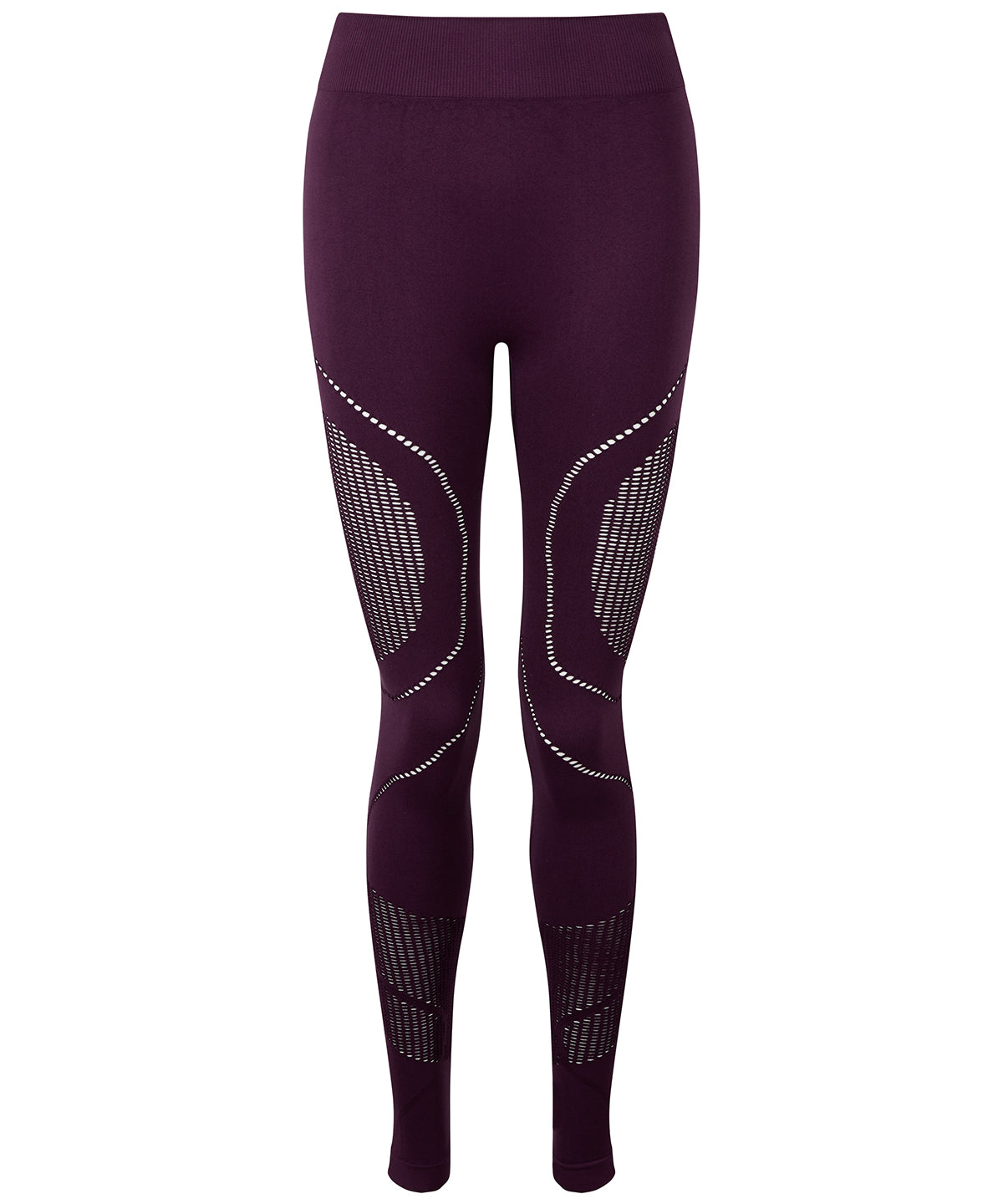 Tryck din logga på Leggings från TriDri - Anpassa TriDri sömlösa '3D fit' multisportleggings för damer i färgen Mörk lila för företag, föreningar och privatpersoner