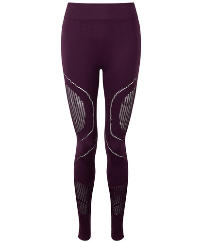 Tryck din logga på Leggings från TriDri - Anpassa TriDri sömlösa '3D fit' multisportleggings för damer i färgen Mörk lila för företag, föreningar och privatpersoner