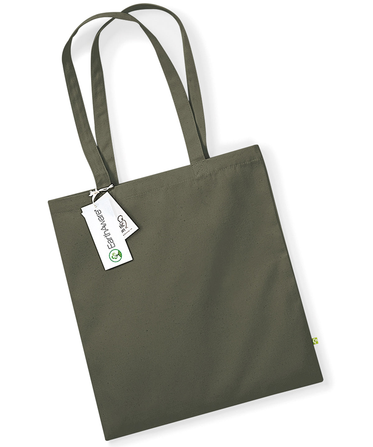 Tryck din logga på Väskor från Westford Mill - Anpassa EarthAware Organic Bag for Life i färgen Oliv One Size för företag, föreningar och privatpersoner