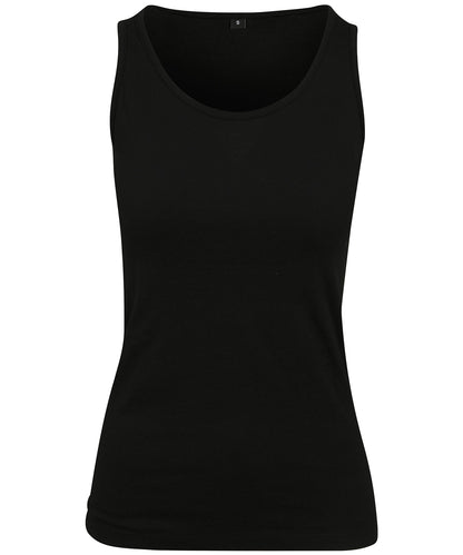 Tryck din logga på Linnen från Build Your Brand - Anpassa Merch top för damer i färgen Svart för företag, föreningar och privatpersoner