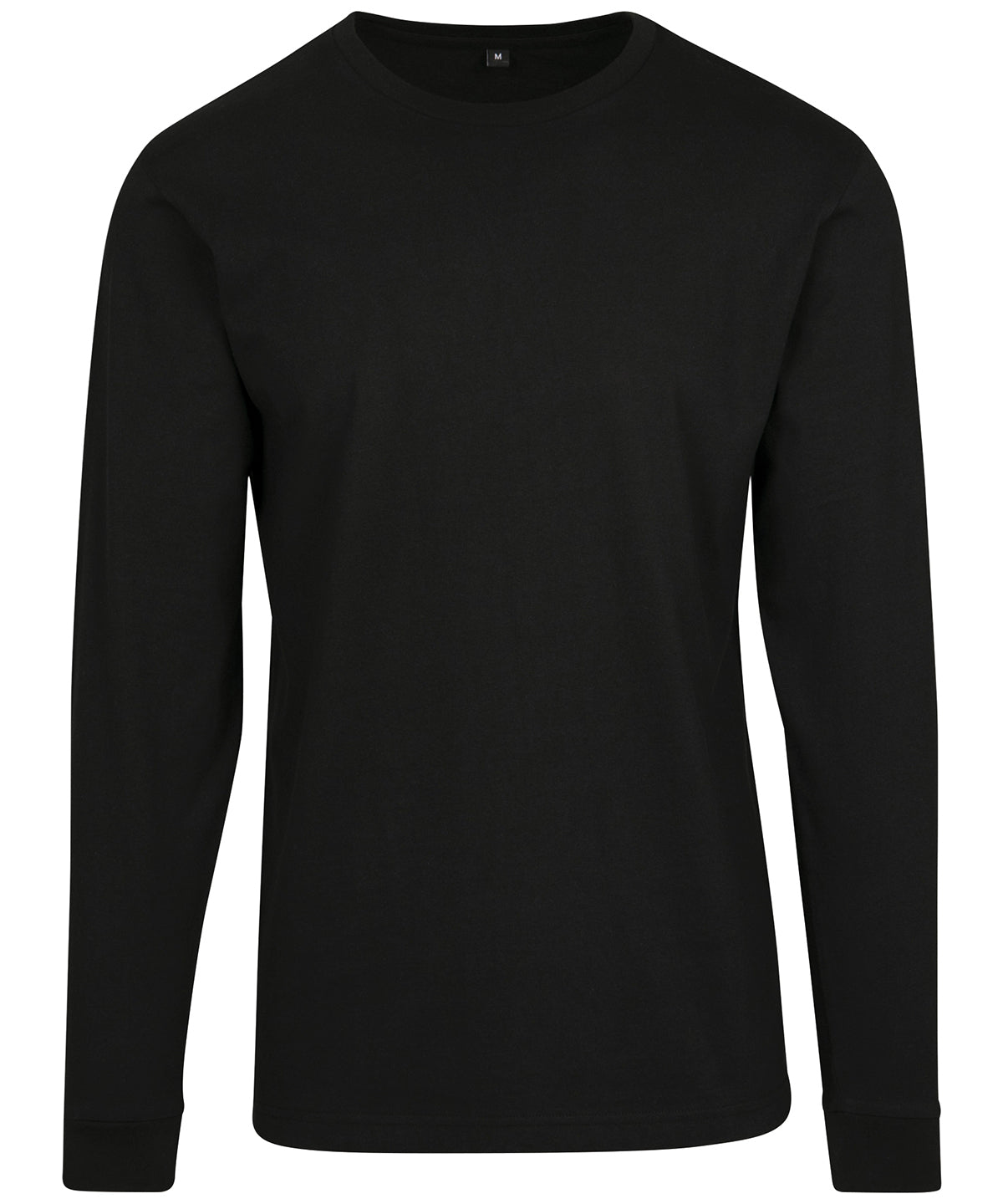 Tryck din logga på Sweatshirts från Build Your Brand - Anpassa Build Your Brand - Långärmad Tröja med Ribbad Manschett i färgen Svart för företag, föreningar och privatpersoner