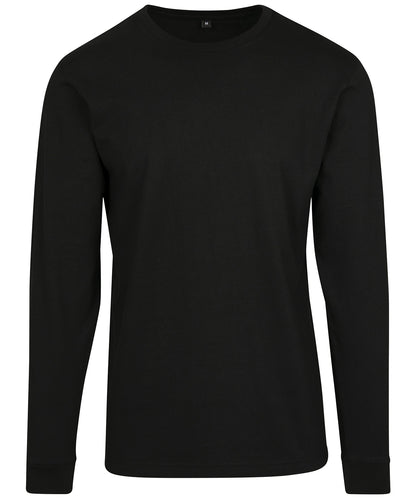 Tryck din logga på Sweatshirts från Build Your Brand - Anpassa Build Your Brand - Långärmad Tröja med Ribbad Manschett i färgen Svart för företag, föreningar och privatpersoner