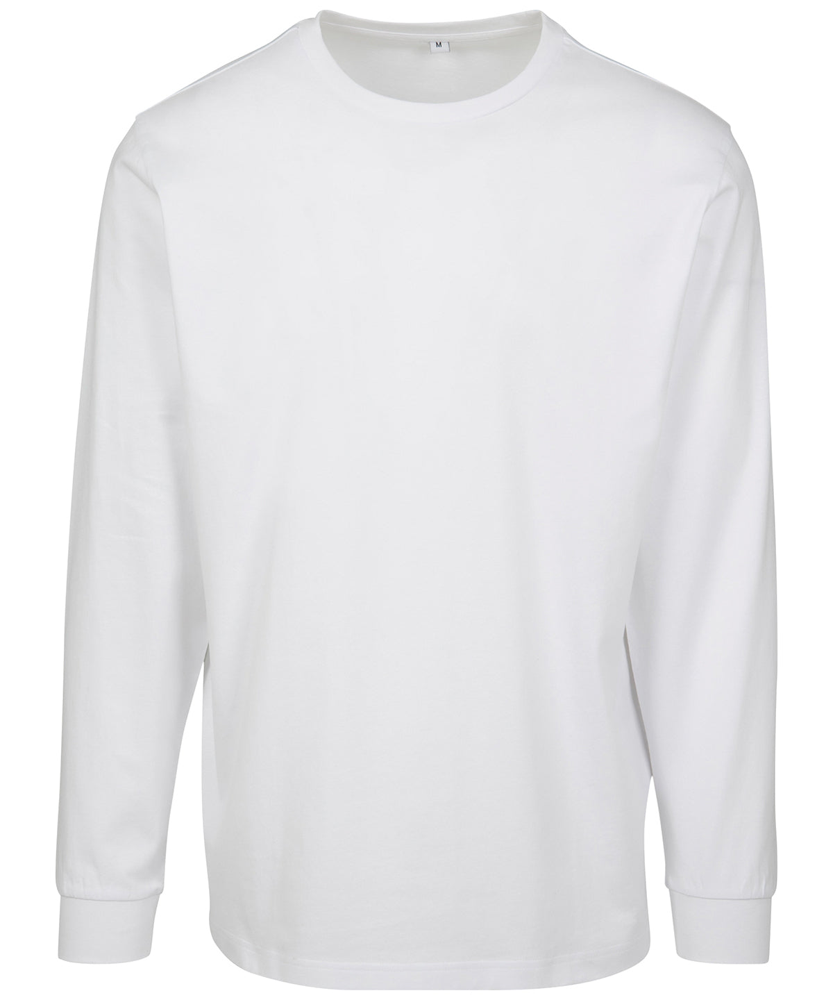 Tryck din logga på Sweatshirts från Build Your Brand - Anpassa Build Your Brand - Långärmad Tröja med Ribbad Manschett i färgen Vit för företag, föreningar och privatpersoner