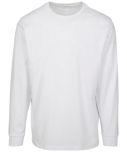 Tryck din logga på Sweatshirts från Build Your Brand - Anpassa Build Your Brand - Långärmad Tröja med Ribbad Manschett i färgen Vit för företag, föreningar och privatpersoner