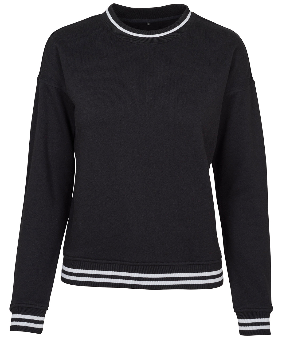 Tryck din logga på Sweatshirts från Build Your Brand - Anpassa Build Your Brand - Dam College Sweat Crew i färgen Svart för företag, föreningar och privatpersoner