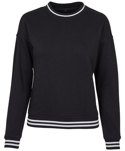 Tryck din logga på Sweatshirts från Build Your Brand - Anpassa Build Your Brand - Dam College Sweat Crew i färgen Svart för företag, föreningar och privatpersoner