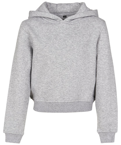 Tryck din logga på Hoodies från Build Your Brand - Anpassa Build Your Brand - Cropped Sweatshirt Hoodie för Flickor i färgen Ljunggrå för företag, föreningar och privatpersoner