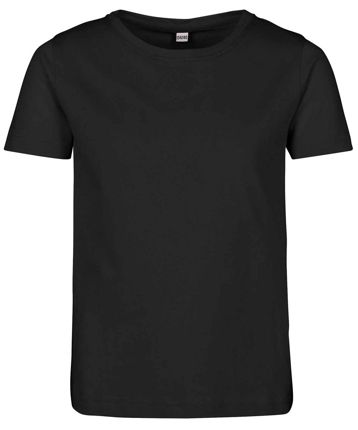 Tryck din logga på T-shirts från Build Your Brand - Anpassa Girls Short Sleeve Tee - Barn i färgen Svart för företag, föreningar och privatpersoner