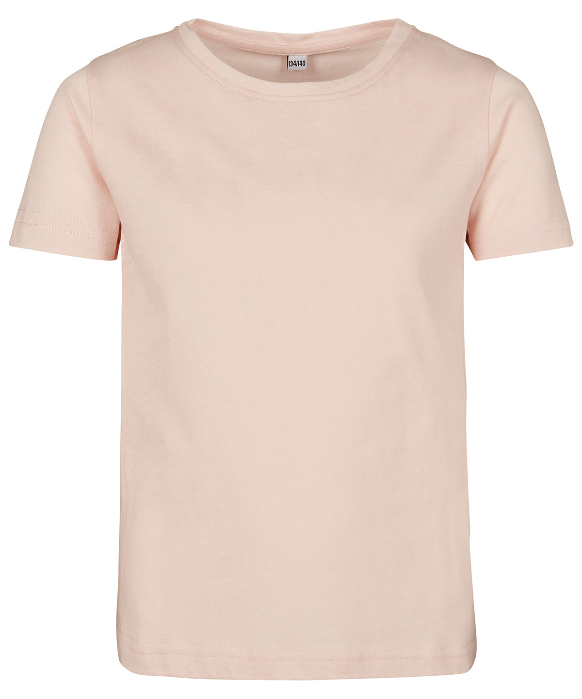 Tryck din logga på T-shirts från Build Your Brand - Anpassa Girls Short Sleeve Tee - Barn i färgen Ljusrosa för företag, föreningar och privatpersoner