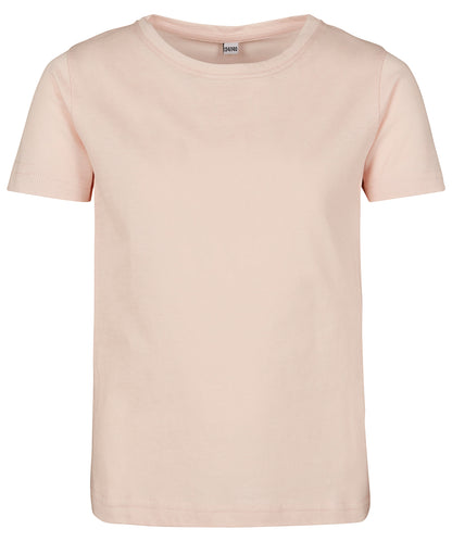 Tryck din logga på T-shirts från Build Your Brand - Anpassa Girls Short Sleeve Tee - Barn i färgen Ljusrosa för företag, föreningar och privatpersoner