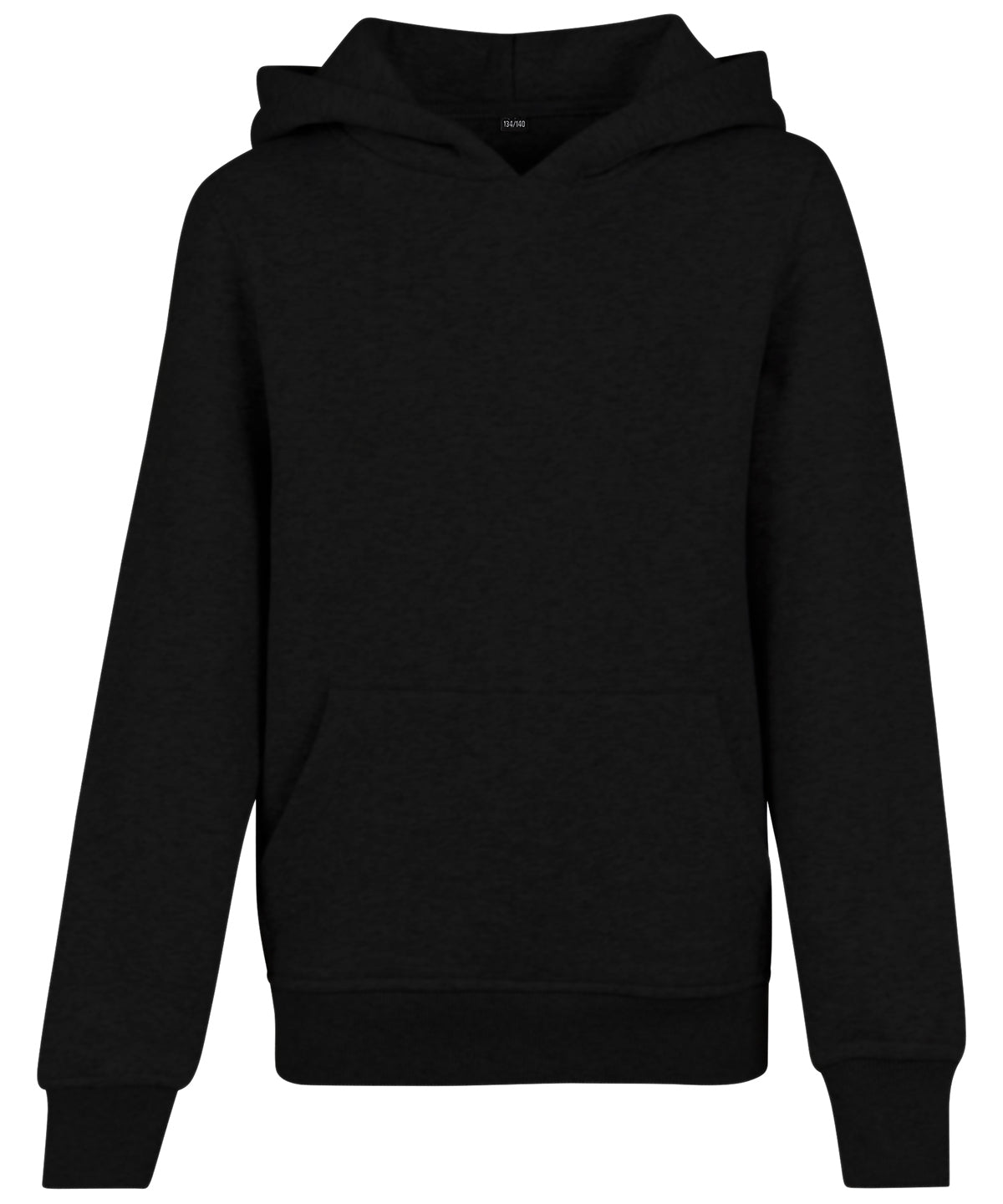 Tryck din logga på Hoodies från Build Your Brand - Anpassa Build Your Brand - Bas Hoodie för Barn i färgen Svart för företag, föreningar och privatpersoner