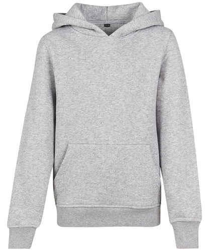 Tryck din logga på Hoodies från Build Your Brand - Anpassa Build Your Brand - Bas Hoodie för Barn i färgen Ljunggrå för företag, föreningar och privatpersoner