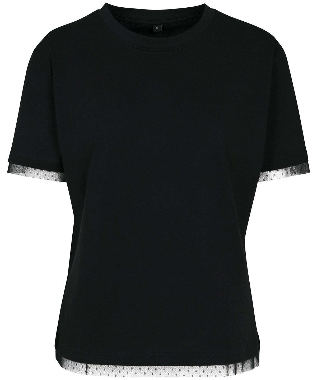 Tryck din logga på T-shirts från Build Your Brand - Anpassa Laces Tee - Dam i färgen Svart för företag, föreningar och privatpersoner