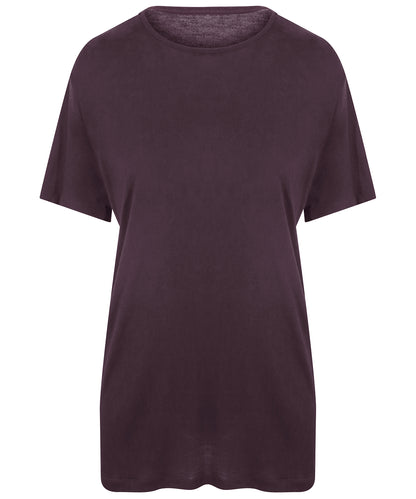 Tryck din logga på T-shirts från AWDis Ecologie - Anpassa Daintree EcoViscose T-Shirt i färgen Mörk lila för företag, föreningar och privatpersoner