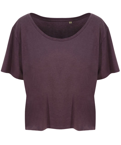 Tryck din logga på T-shirts från AWDis Ecologie - Anpassa Daintree EcoViscose T-shirt - Dam i färgen Mörk lila för företag, föreningar och privatpersoner