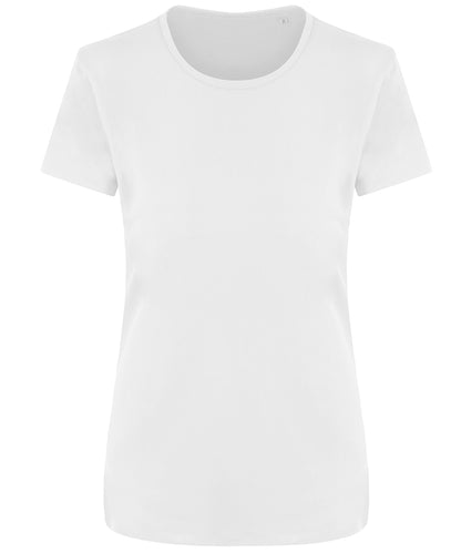 Tryck din logga på T-shirts från AWDis Ecologie - Anpassa Ambaro Recycled T-Shirt - Dam i färgen Vit för företag, föreningar och privatpersoner