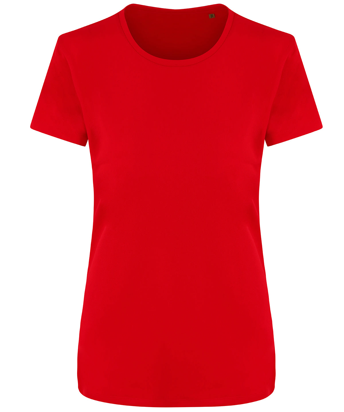 Tryck din logga på T-shirts från AWDis Ecologie - Anpassa Ambaro Recycled T-Shirt - Dam i färgen Mellan röd för företag, föreningar och privatpersoner