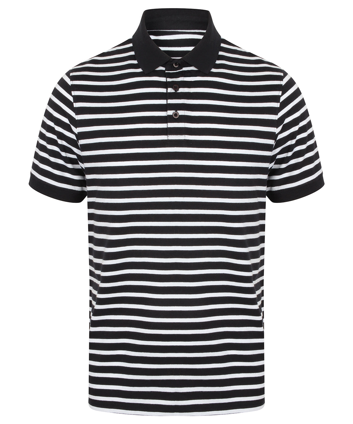 Tryck din logga på Piké från Front Row - Anpassa Striped Jersey Polo i färgen Randigt för företag, föreningar och privatpersoner