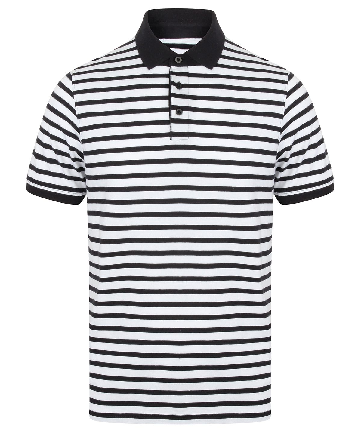 Tryck din logga på Piké från Front Row - Anpassa Striped Jersey Polo i färgen Vit för företag, föreningar och privatpersoner