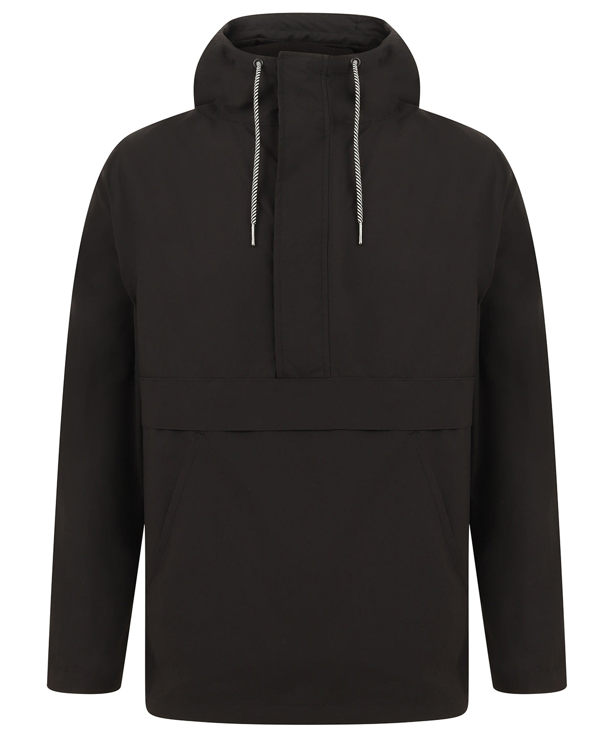 Tryck din logga på Jackor från Front Row - Anpassa Pullover med halv dragkedja i färgen Svart för företag, föreningar och privatpersoner