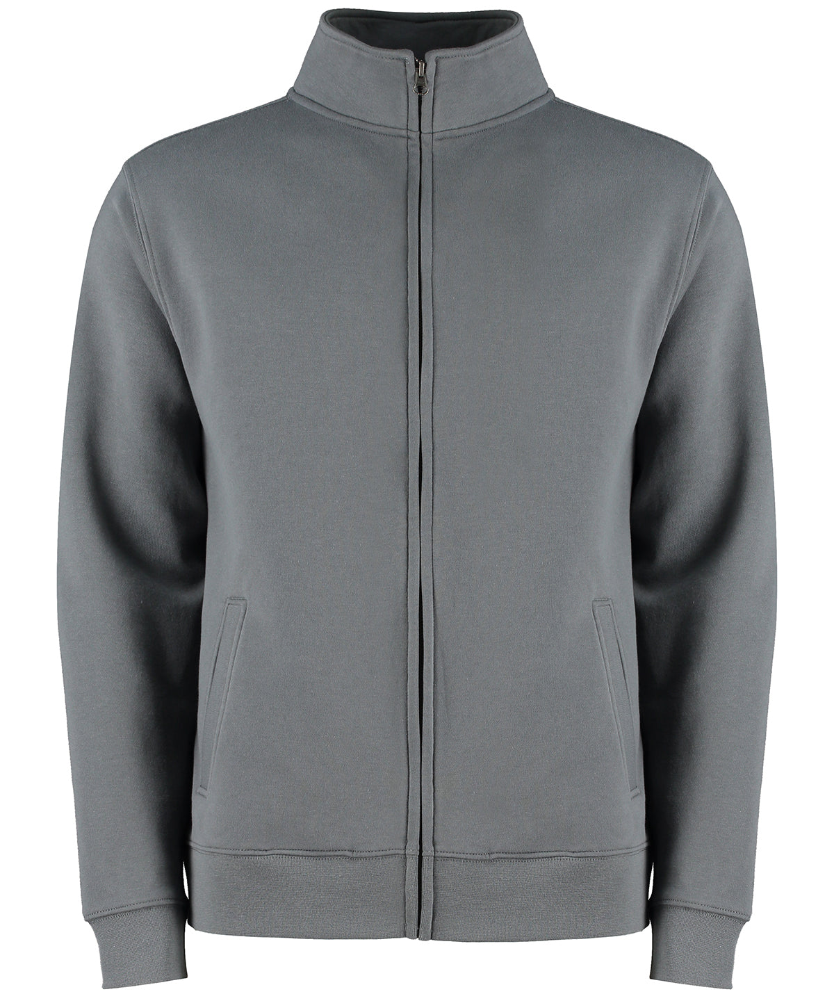 Tryck din logga på Sweatshirts från Kustom Kit - Anpassa Kustom Kit - Sweatshirt med Dragkedja i Normal Passform i färgen Mörkgrå för företag, föreningar och privatpersoner