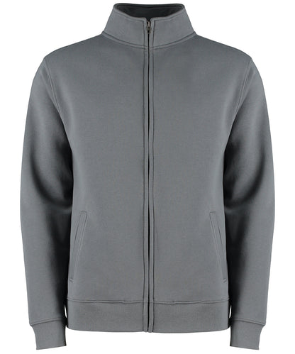 Tryck din logga på Sweatshirts från Kustom Kit - Anpassa Kustom Kit - Sweatshirt med Dragkedja i Normal Passform i färgen Mörkgrå för företag, föreningar och privatpersoner