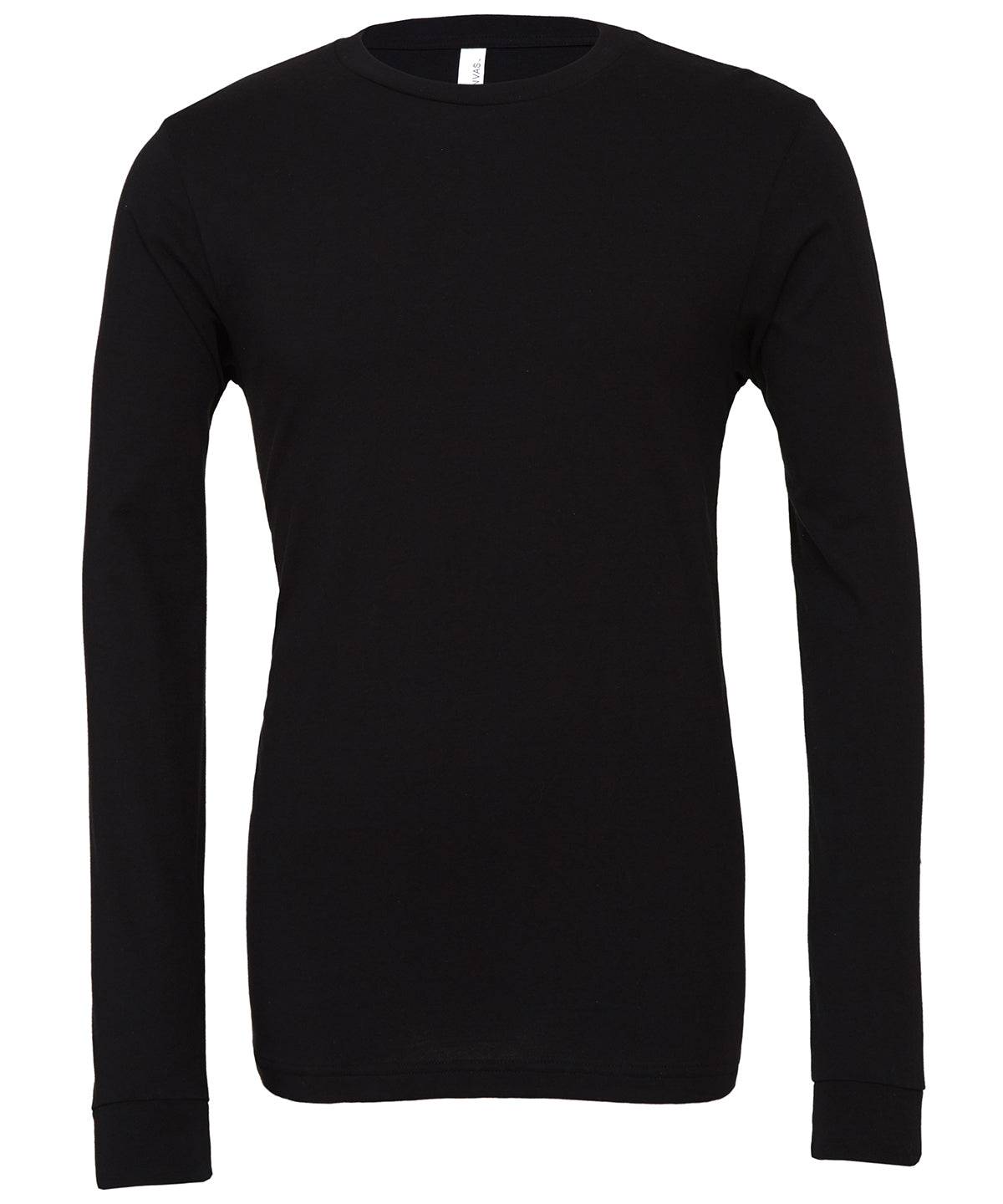 Tryck din logga på T-shirts från Bella Canvas - Anpassa Unisex Long Sleeve Jersey T-Shirt i färgen Svart för företag, föreningar och privatpersoner