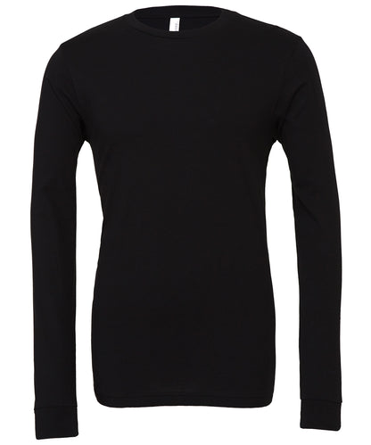 Tryck din logga på T-shirts från Bella Canvas - Anpassa Unisex Long Sleeve Jersey T-Shirt i färgen Svart för företag, föreningar och privatpersoner