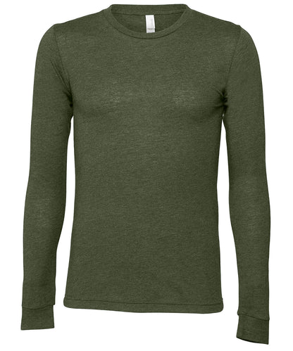 Tryck din logga på T-shirts från Bella Canvas - Anpassa Unisex Long Sleeve Jersey T-Shirt i färgen Mörkgrön för företag, föreningar och privatpersoner